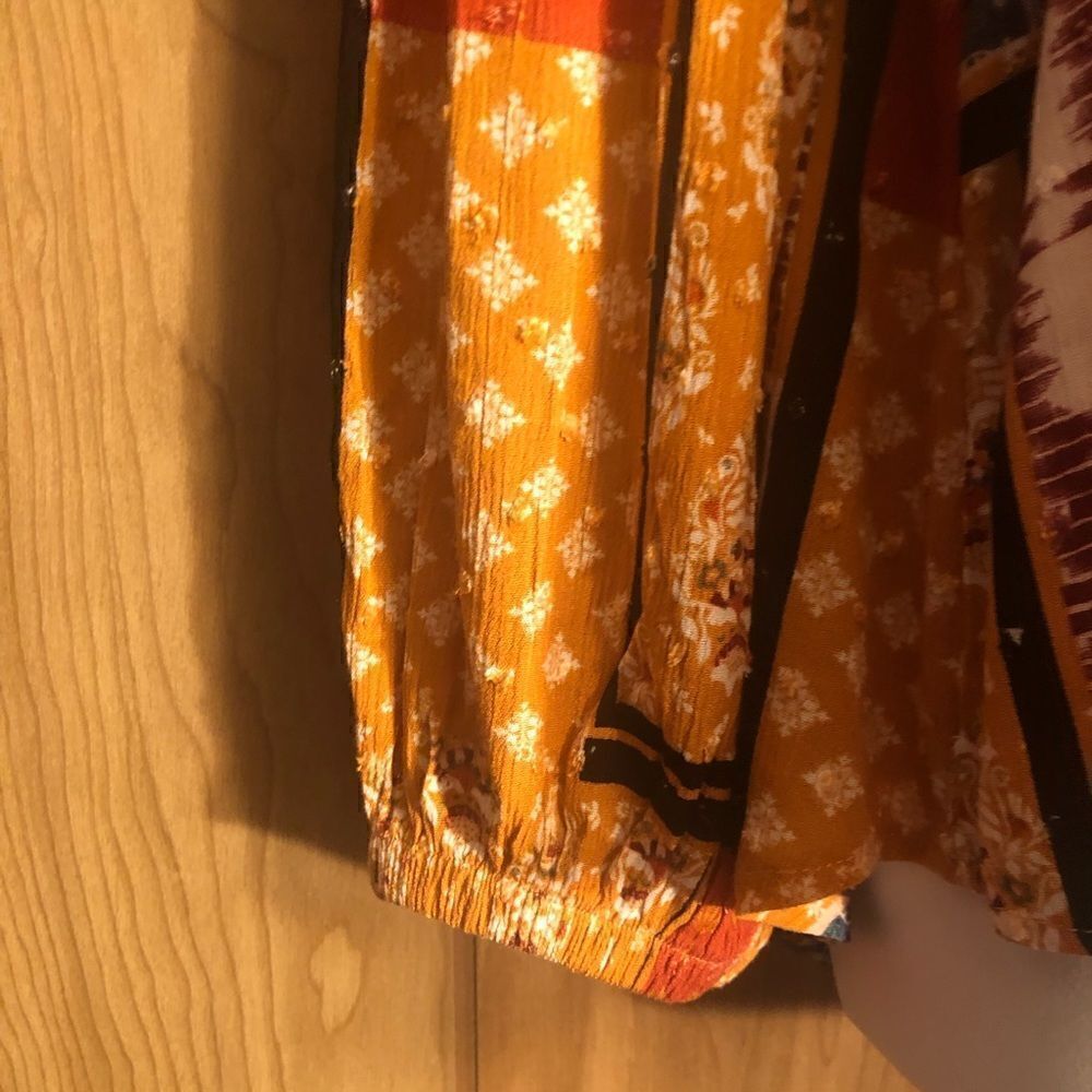 Cloth & Portrait Patchwork Bohemian Style Blouse.… - image 3